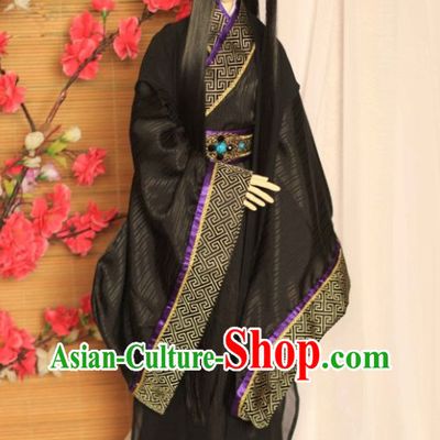 China Black Hanfu Suit Robe for Men