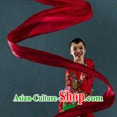 Pure Silk China Red Professional Dance Ribbon