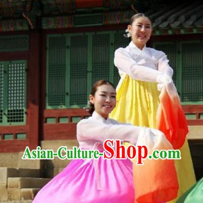 Color Change Transition Korean Long Sleeves Clasical Dancing Costumes for Women