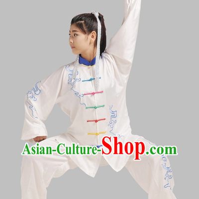 Rainbow Handmade Fabric Buttons Embroidered Martial Arts Competition Uniforms