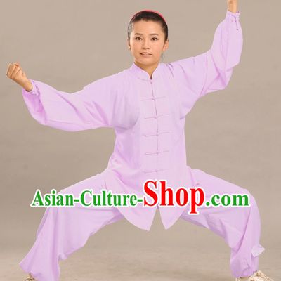 Blue Long Sleeves Flax Martial Arts Uniforms