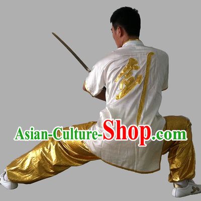 Short Sleeves Sword Chinese Character Kung Fu Uniforms