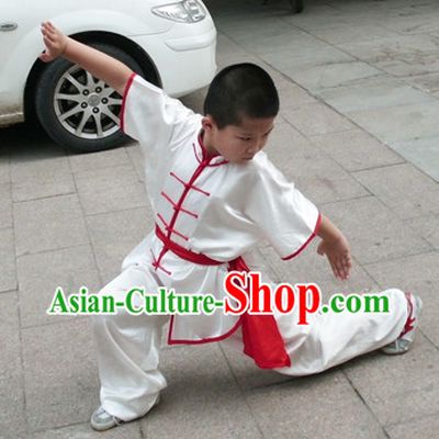 Supreme Kung Fu Uniform Hapkido Wooden Dummy Marshal Arts Aikido Krav Maga Complete Set Kids