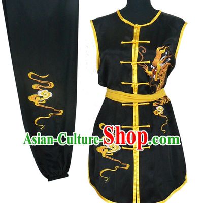 Top Dragon Embroidery Kung Fu Uniform Hapkido Wooden Dummy Marshal Arts Complete Set