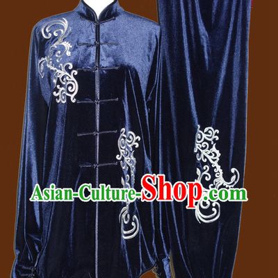 Winter Wear Velvet Wing Chun Kung Fu Wooden Dummy Practice Suit