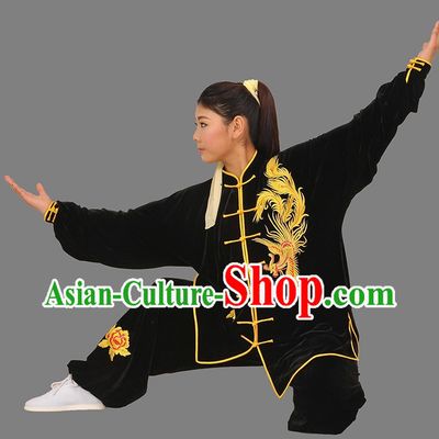 Top Phoenix Embroidered Tai Chi Competition Championship Suit