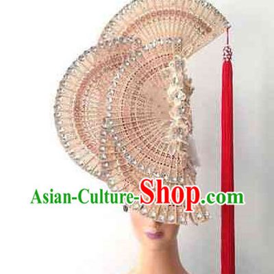 Profesional Stage Performance Fans Shape Hat