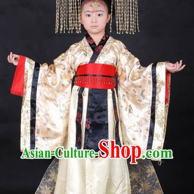 Chinese Empress Hanfu Suit Carnival Costumes Dance Costumes Traditional Costumes for Kids
