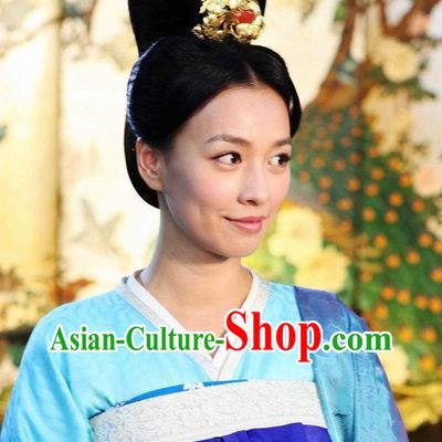 ChineseTraditional Black Wig and Hair Jewelry