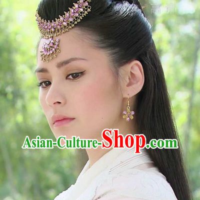 Top Chinese Fairy Hair Accessories Headpieces Hair Combs Jewellery and Earrings Complete Set