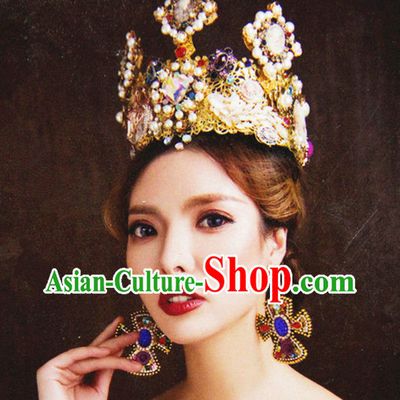 Top Bridal Baroque Style Queen Crown