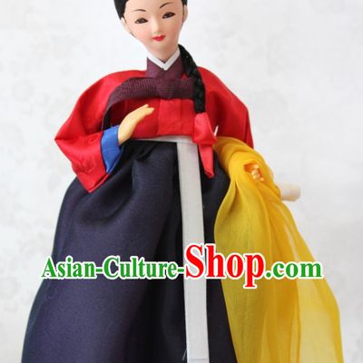 Korean Handmade Hwang Jin Yi Character Silk Figurine