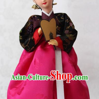Korean Handmade Hwang Jin Yi Historic Character Silk Figurine
