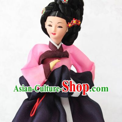 Korean Handmade Hwang Jin Yi Historical Character Silk Figurines