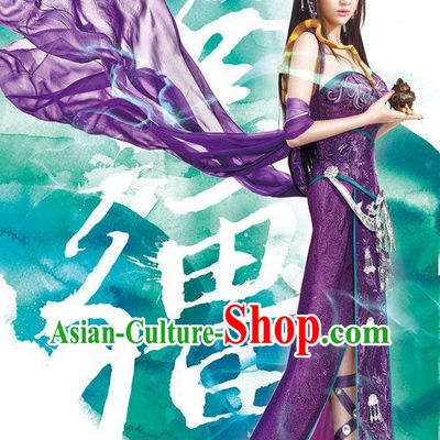 Chinese Legend Fairy Costumes and Hair Accessories Complete Set