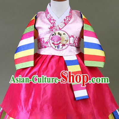 Top Korean Traditional Custom Made Birthday Hanbok Complete Set for Children