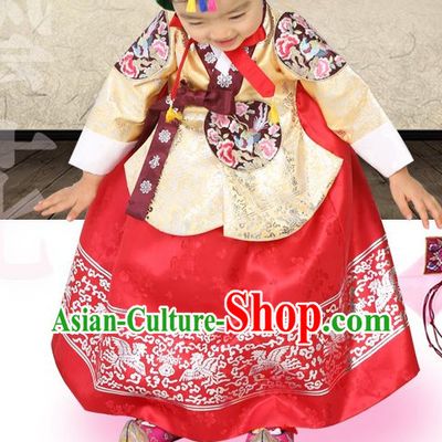 Top Korean Traditional Custom Made Birthday Hanbok Complete Set for Children