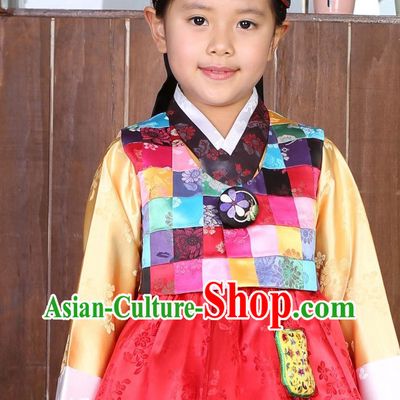 Top Korean Traditional Custom Made Birthday Hanbok Complete Set for Children