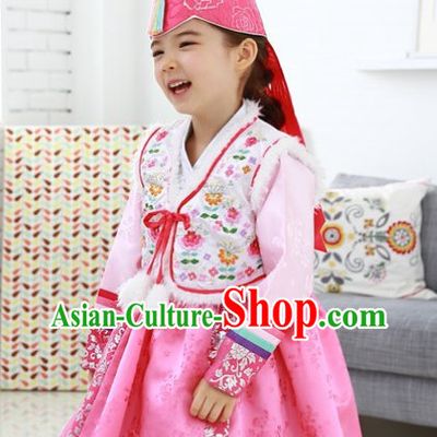 Top Korean Traditional Custom Made Birthday Princess Hanbok Complete Set for Girls