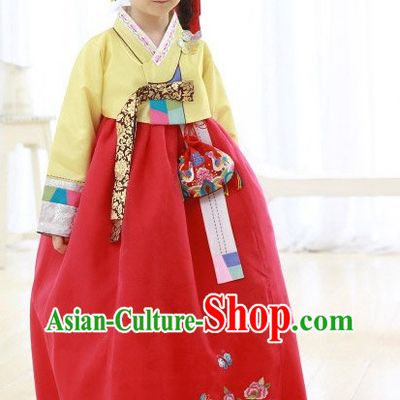 Top Korean Traditional Custom Made Birthday Hanbok Complete Set for Girls