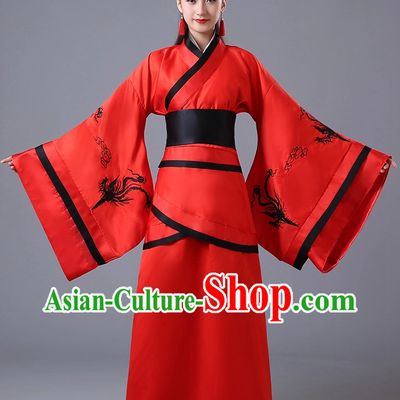 Chinese Lucky Red National Costumes for Women