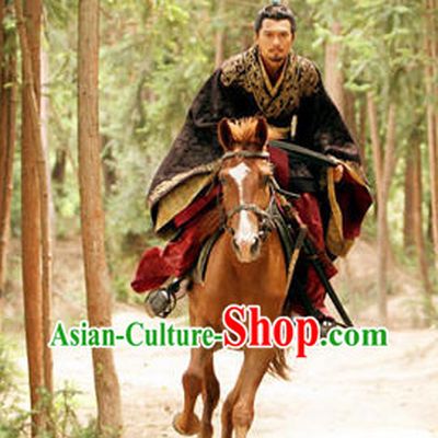 Ancient Chinese Black Swordsman Hanfu Costumes Complete Set