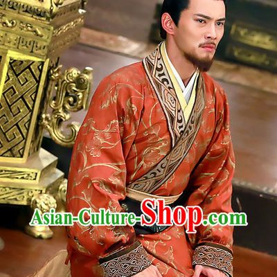 China Ancient Hanfu Clothes and Coronet Complete Set for Men