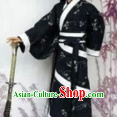 Asian Fashion Chinese Black Hanfu Garment for Men