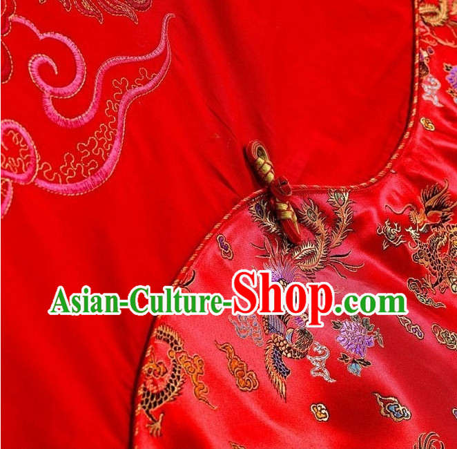 Chinese Dragon Phoenix Embroidery Bed Cover Six Pieces Set Chinese Dragon Phoenix Embroidery Bed Cover Six Pieces Set