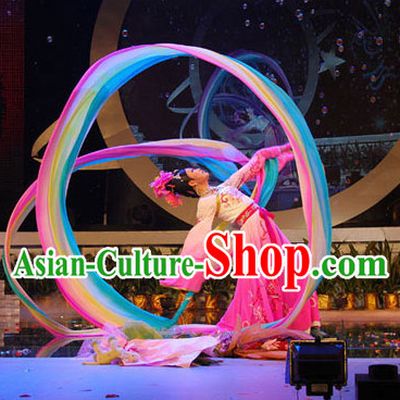 8 Meters Long Color Transition Silk Dance Ribbon