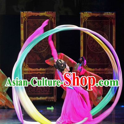 10 Meters Long Color Transition Silk Dance Ribbon