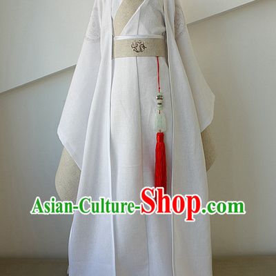 Asian Fashion White Chinese Hanfu Costumes for Men