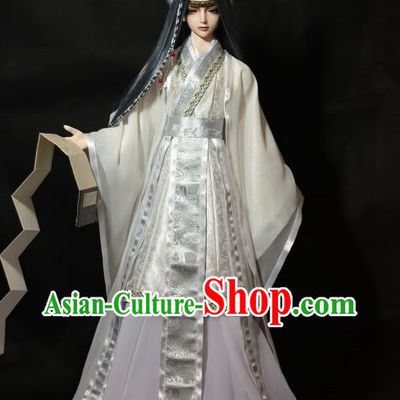 Asian Fashion Pure White Chinese Prince Cosplay Costumes