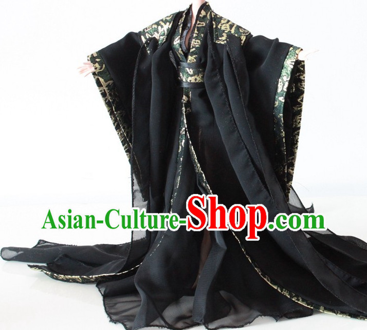 Asian Fashion Chinese Traditional Black Hanfu for Adults