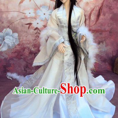 Asian Fashion Chinese Traditional White Hanfu for Adults