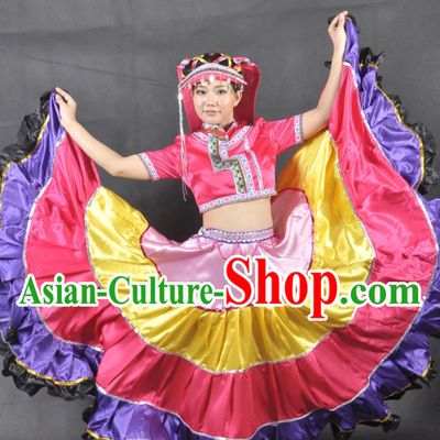 Yi Gui Zhou Ethnic China Nationality Group Dance Costumes for Women