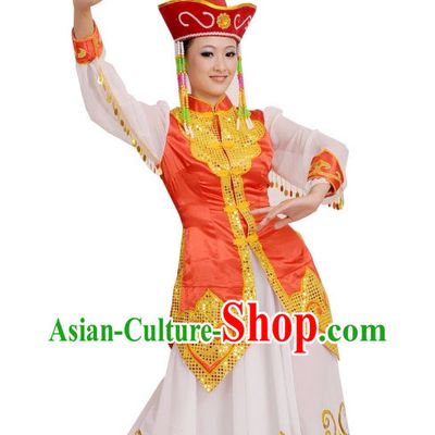 Mongolian Ethnic China Nationality Group Costumes for Women