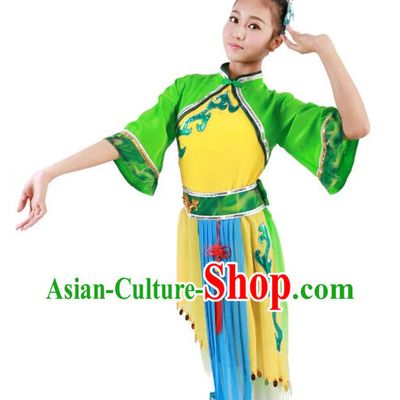 Chinese Dance Costumes Ethnic China Nationality Group Costumes for Women