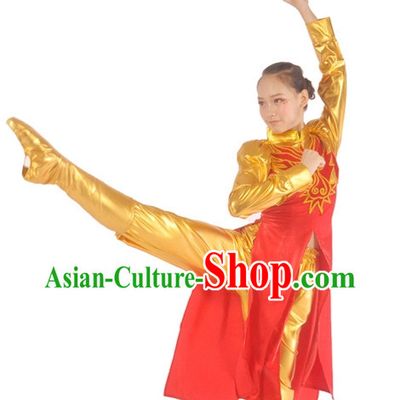 Chinese Drum Player Dance Costumes Complete Set for Women