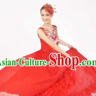 China Shop Chinese Red Dance Attire for Women