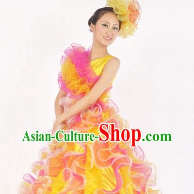 China Shop Chinese Yellow Dance Attire for Women