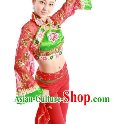 China Handkerchief Dance Costumes Ballerina Costume Burlesque Costumes Salsa Costumes