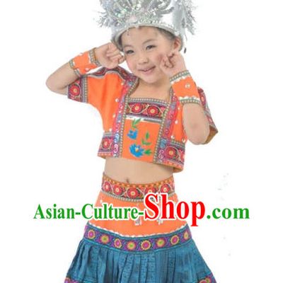 China Kids Miao Dance Costumes Ballerina Costume Burlesque Costumes Salsa Costumes