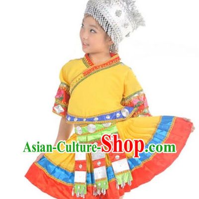 China Kids Miao Dance Costumes Ballerina Costume Burlesque Costumes Salsa Costumes