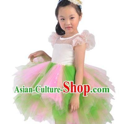 Custom Made Chinese Kids Dance Costumes Ballerina Costume Burlesque Costumes Salsa Costumes