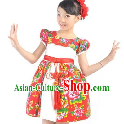 Custom Made Chinese Kid Dance Costumes Ballerina Costume Burlesque Costumes Salsa Costumes