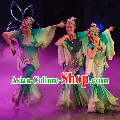 China Shop Chinese Classic Fan Dance Costumes Girl Dancewear for Women