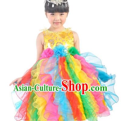 Custom Made Chinese Modern Group Dance Costumes for Kids