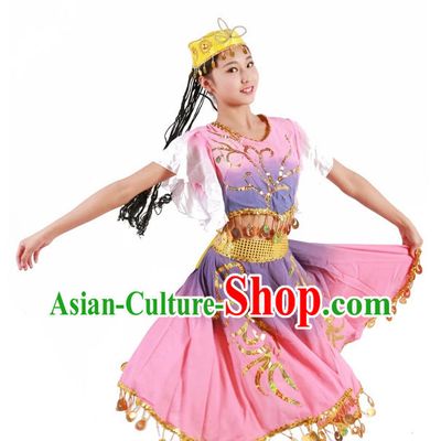 Custom Made Chinese Xinjiang Group Dance Costumes for Women