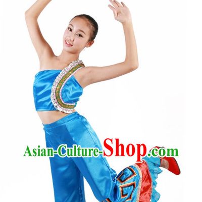 Custom Made Chinese Ethnic Group Dance Costumes for Teenagers